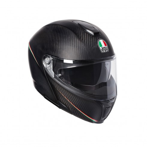 Шлем  AGV  SPORTMODULAR TRICOLORE MATT CARBON/ITALY